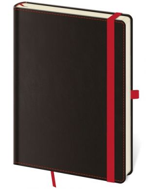 Tečkovaný zápisník Black Red L (čtverečkovaný)