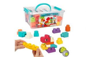 Kostky stavebnice 48ks plast v plastovém kufříku 26x12x19cm 18m+