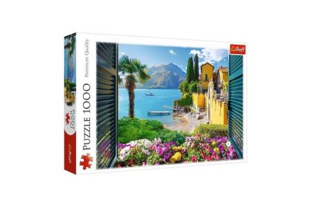 Puzzle Výhled na jezero Como 1000 dílků 68,3x48cm v krabici 40x27x6cm