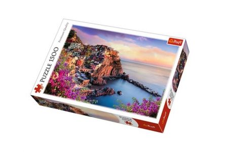 Puzzle Manarola, Itálie 85x58cm 1500 dílků v krabici 40x27x6cm