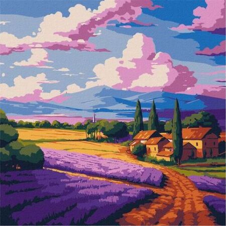 Malování podle čísel - Levandulové pole 30x30cm
