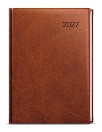 Diář denní - David - Vivella - A5 - hnědá 2027, 14,3cm x 20,5cm, BDD6-7-27