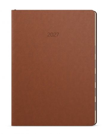 Diář denní - Maxim - B5 - hnědá 2027, 17,5cm x 24cm, BDM10-7-27