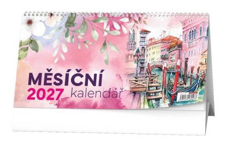 Kalendář stolní - Měsíční kalendář (měsíční kalendárium) 2027, 30cm x 15cm, BSE11-27