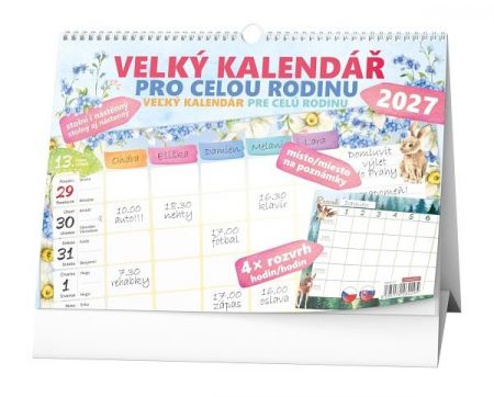 Kalendář stolní - Velký pro celou rodinu 2027, 21cm x 30cm, BSI6-27