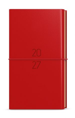 Diář týdenní - Jakub - Dueto - kapesní - diář+blok - červená 2027, 7,5cm x 15cm, BTJk24-6-