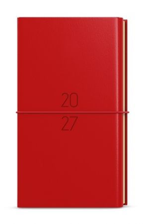 Diář týdenní - Jakub - Dueto - kapesní - diář+blok - červená 2027, 7,5cm x 15cm, BTJk24-6-