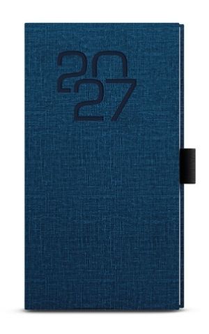 Diář týdenní - Jakub - Fabric - kapesní - modrá 2027, 7,5cm x 15cm, BTJ27-1-27