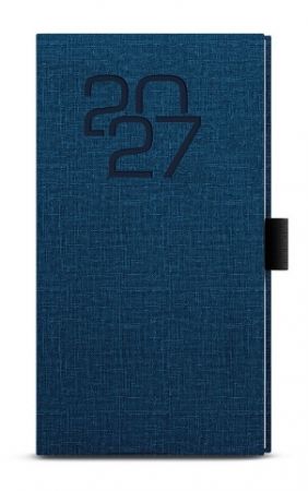 Diář týdenní - Jakub - Fabric - kapesní - modrá 2027, 7,5cm x 15cm, BTJ27-1-27