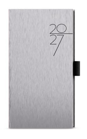 Diář týdenní - Jakub - ForMen - kapesní - Silver 2027, 7,5cm x 15cm, BTJ30-9-27