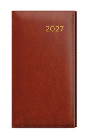 Diář týdenní - Jakub - Premier - kapesní - hnědá 2027, 7,5cm x 15cm, BTJk17-7-27