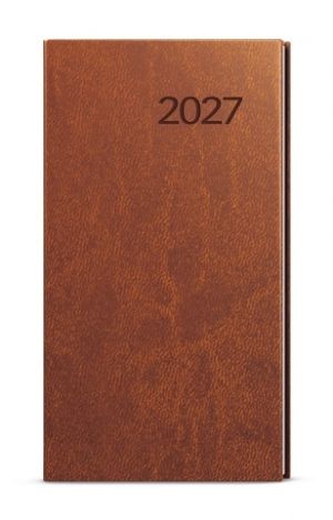 Diář týdenní - Jakub - Vivella - kapesní - hnědá 2027, 7,5cm x 15cm, BTJ6-7-27