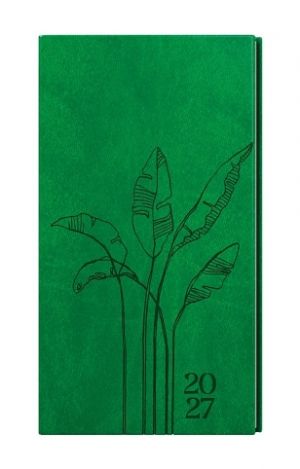 Diář týdenní - Jakub - Vivella s ražbou - kapesní - jasně zelená - Listy 2027, 7,5cm x 15c