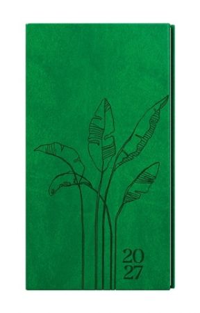 Diář týdenní - Jakub - Vivella s ražbou - kapesní - jasně zelená - Listy 2027, 7,5cm x 15c