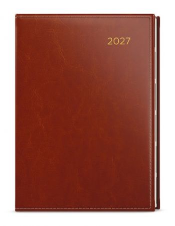 Diář týdenní - Oskar - Premier - A5 - hnědá 2027, 14,3cm x 20,5cm, BTOk17-7-27