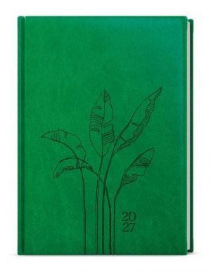 Diář týdenní - Oskar - Vivella s ražbou - A5 - jasně zelená - ListyC79 2027, 14,3cm x 20,5