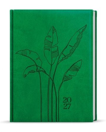 Diář týdenní - Prokop - Vivella s ražbou - B6 - jasně zelená - Listy 2027, 12cm x 16,5cm,