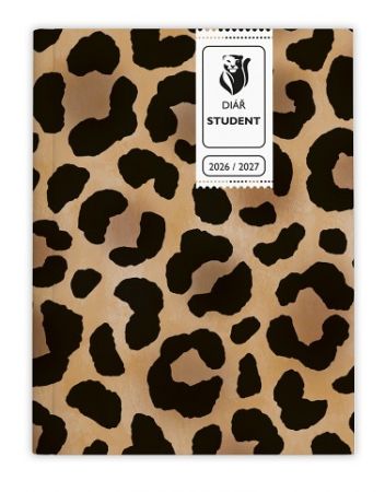 Diář týdenní - Student - V8 - lamino - kapesní - Leopard 2027, 10cm x 13,5cm, BTS9-3-27