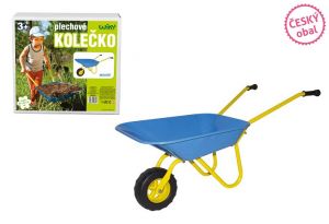 Plechové kolečko - modré 82x42x35 cm - Český obal