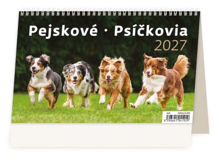 Kalendář stolní Pejskové/Psíčkovia 2027, 22,6cm x 13,9cm, S34-27