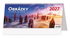 Kalendář stolní Obrázky ze světa/Obrázky zo sveta 2027, 32,1cm x 13,4cm, S54-27