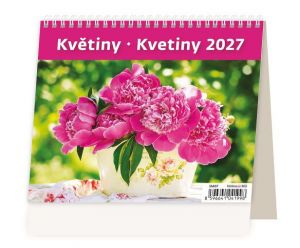 Kalendář stolní MiniMax Květiny/Kvetiny 2027, 17,1cm x 13,9cm, SM07-27