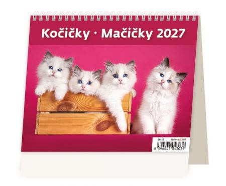 Kalendář stolní MiniMax Kočičky/Mačičky 2027, 17,1cm x 13,9cm, SM12-27