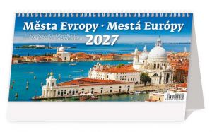 Kalendář stolní Města Evropy/Mestá Európy 2027, 30,1cm x 15cm, S52-27