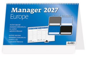 Kalendář stolní Manager Europe 2027, 30,1cm x 18cm, S60-27