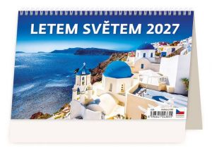 Kalendář stolní Letem světem 2027, 22,6cm x 13,9cm, S28-27