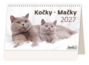 Kalendář stolní Kočky/Mačky 2027, 22,6cm x 13,9cm, S33-27