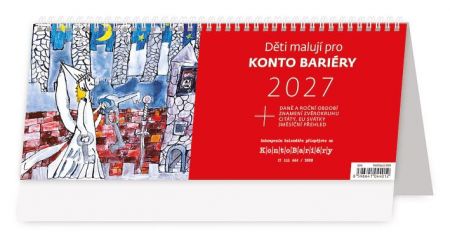 Kalendář stolní Děti malují pro Konto Bariéry 2027, 32,1cm x 13,4cm, S55-27