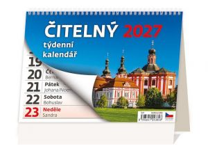 Kalendář stolní Čitelný týdenní kalendář 2027, 21,1cm x 14,8cm, S27-27