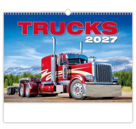 Kalendář nástěnný Trucks 2027, 45cm x 31,5cm, N155-27