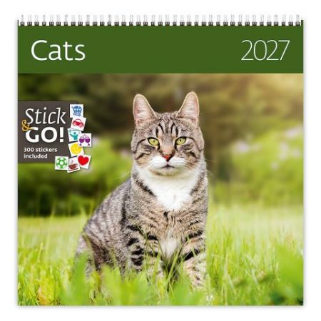 Kalendář nástěnný plánovací Cats 2027, 30cm x 30cm, LP01-27