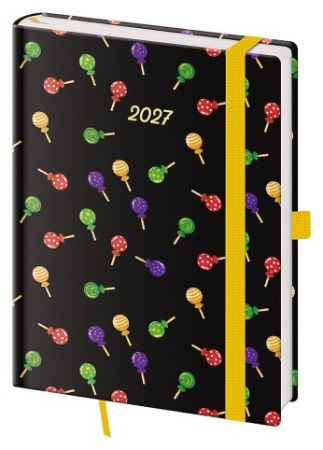 Diář týdenní B6 Vario - Lollipop s gumičkou 2027, 12cm x 16,5cm, DVR433-26-27