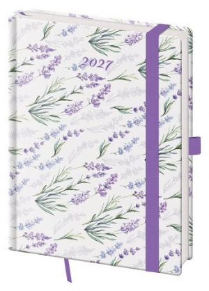 Diář týdenní B6 Vario - Lavender s gumičkou 2027, 12cm x 16,5cm, DVR433-07-27