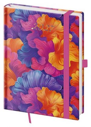 Diář týdenní B6 Vario - Coral s gumičkou 2027, 12cm x 16,5cm, DVR433-10-27