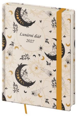 Diář týdenní B6 lunární Luna s gumičkou 2027, 12,5cm x 17,6cm, DZ440-2-27