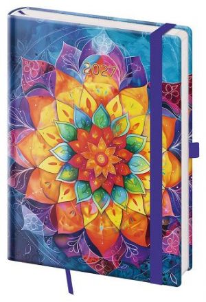 Diář týdenní A5 Vario - Mandala s gumičkou 2027, 14,3cm x 20,5cm, DVR423-17-27