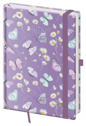 Diář týdenní A5 Vario - Delicate s gumičkou 2027, 14,3cm x 20,5cm, DVR423-18-27