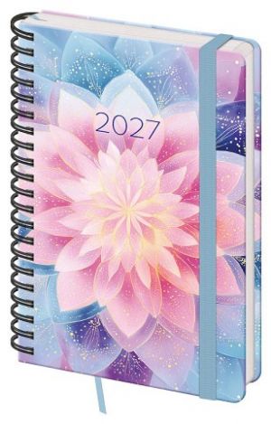 Diář týdenní A5 s poznámkami Twin - Lotus NEW 2027, 13cm x 20,5cm, DTW420-02-27