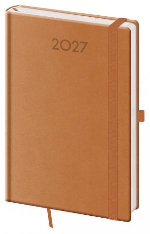 Diář týdenní A5 Print Plus - přírodní hnědá NEW 2027, 13cm x 20,5cm, DPL420-23-27