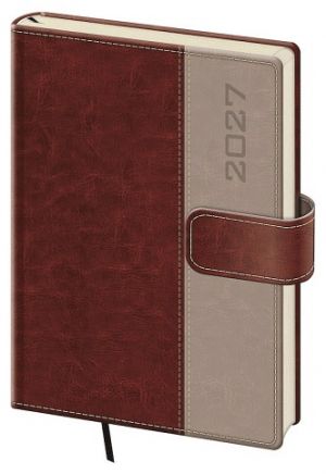 Diář týdenní A5 Classic s magnetem - hnědá NEW 2027, 14,3cm x 20,5cm, DCL423-1-27