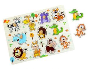 2Kids Toys Dřevěné puzzle Safari 11 dílků