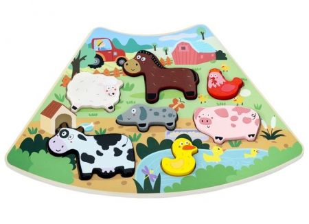2Kids Toys Dřevěné puzzle Veselá farma propojitelné