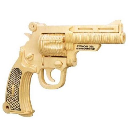 Woodcraft Dřevěné 3D puzzle Pistole S&W
