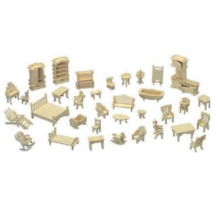 Woodcraft Dřevěné 3D puzzle Set nábytku