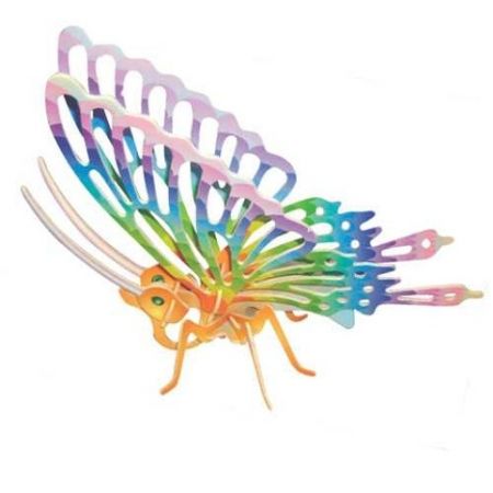Woodcraft Dřevěné 3D puzzle Motýl barevný