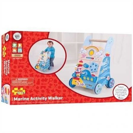 Bigjigs Toys Dřevěné aktivní chodítko moře - sleva